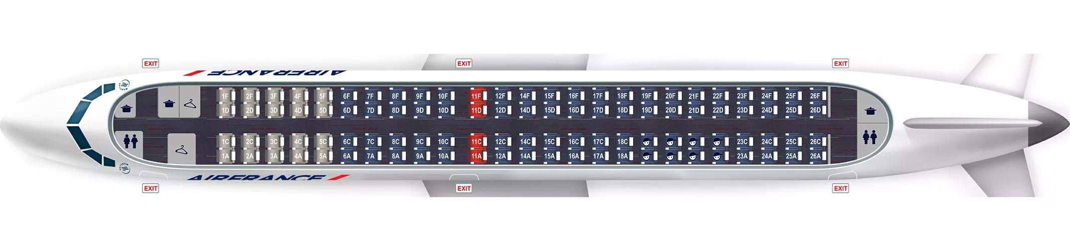 Embraer 190 Seat Map Embraer 190 Map - 100 Seats