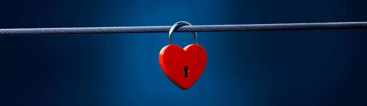 Heart shaped padlock