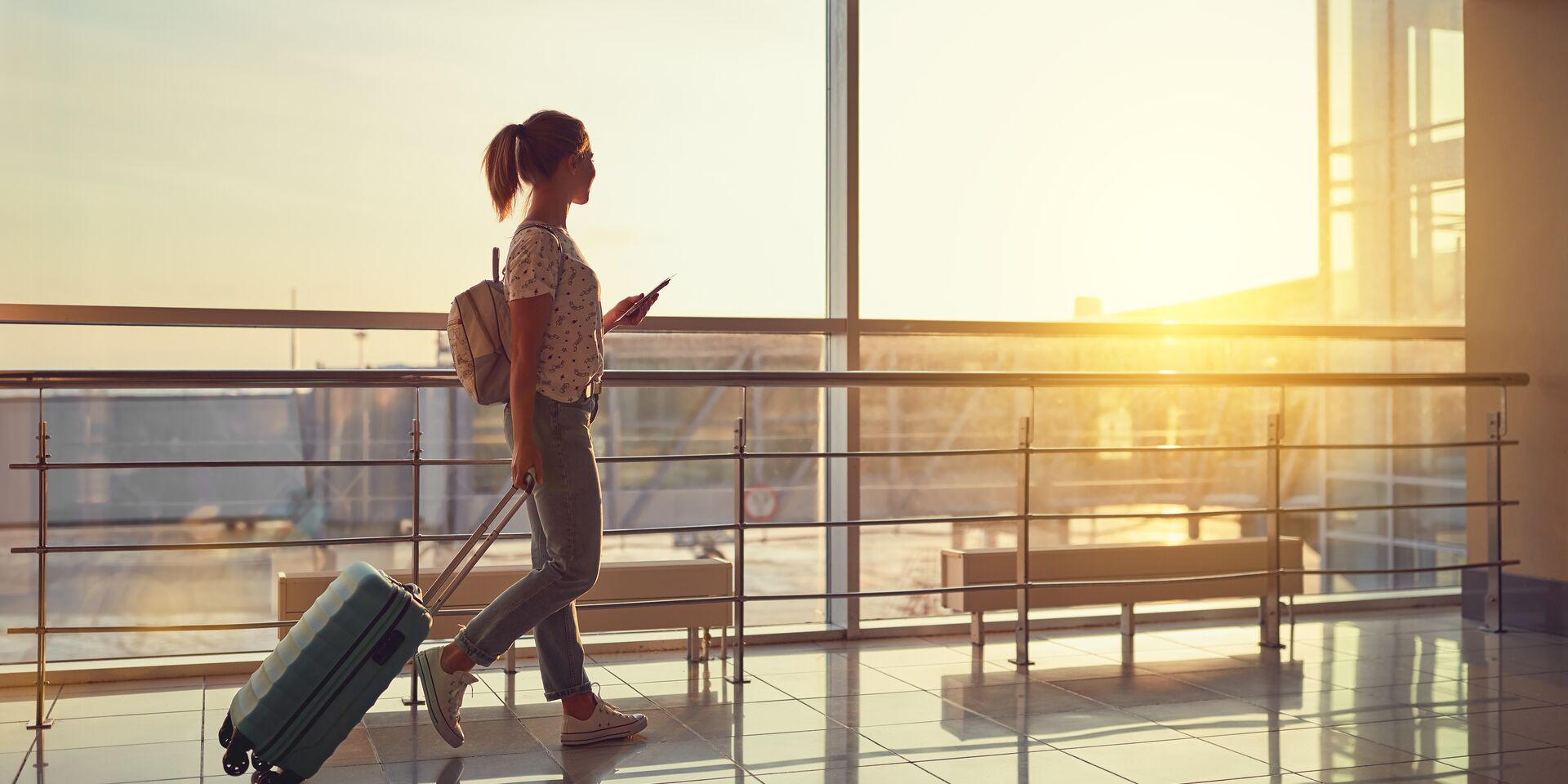 Woman walking in the airport