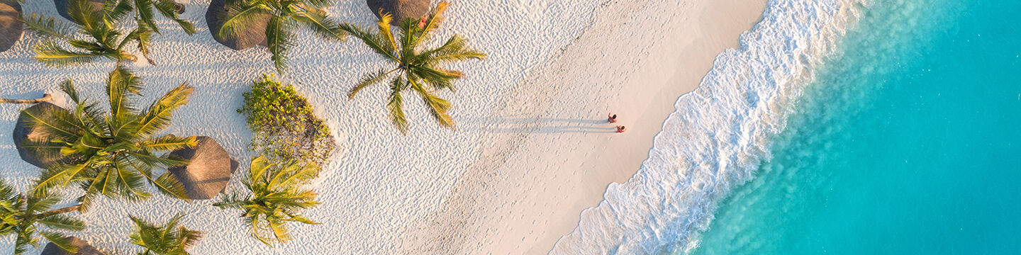 Zanzibar, Aerial view of beach