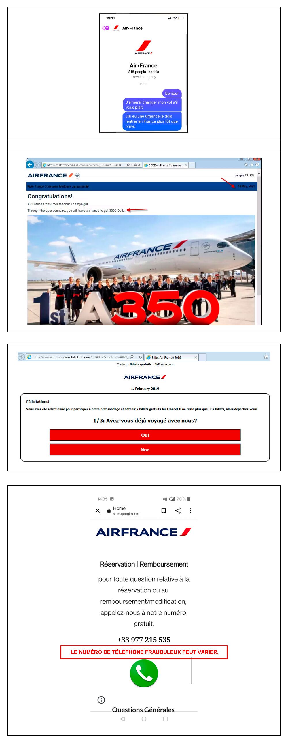 Billets gratuits 2025 air france hoax