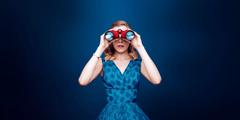 Woman with binoculars