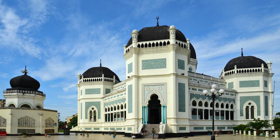 The Great Mosque (Masjid Raya) in Medan, Indonesia
