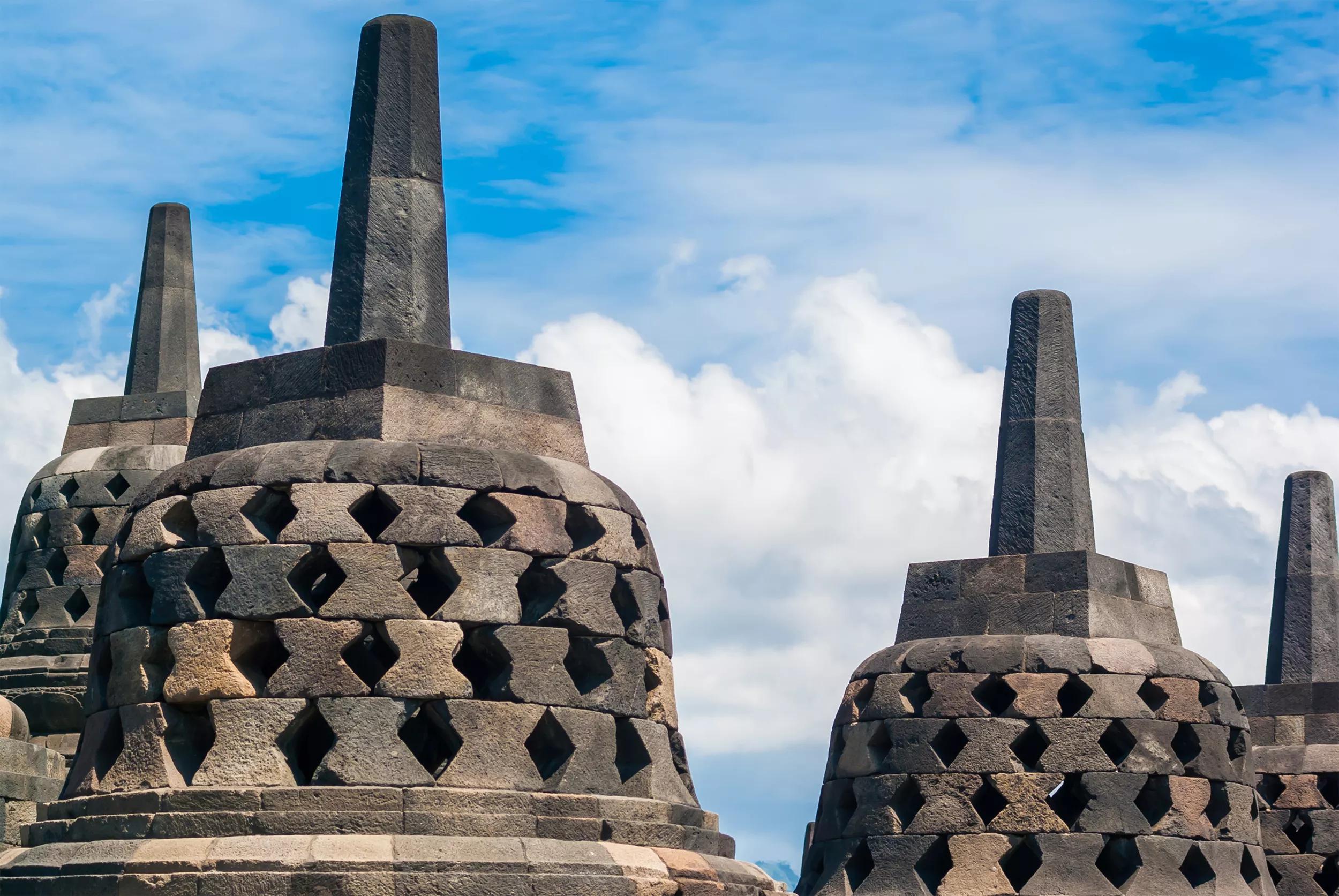 World heritage & the biggest bhuddist temple Borobudur in Yogjakarta in Java, Indonesia