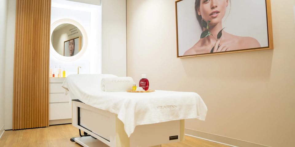 A Clarins treatment area