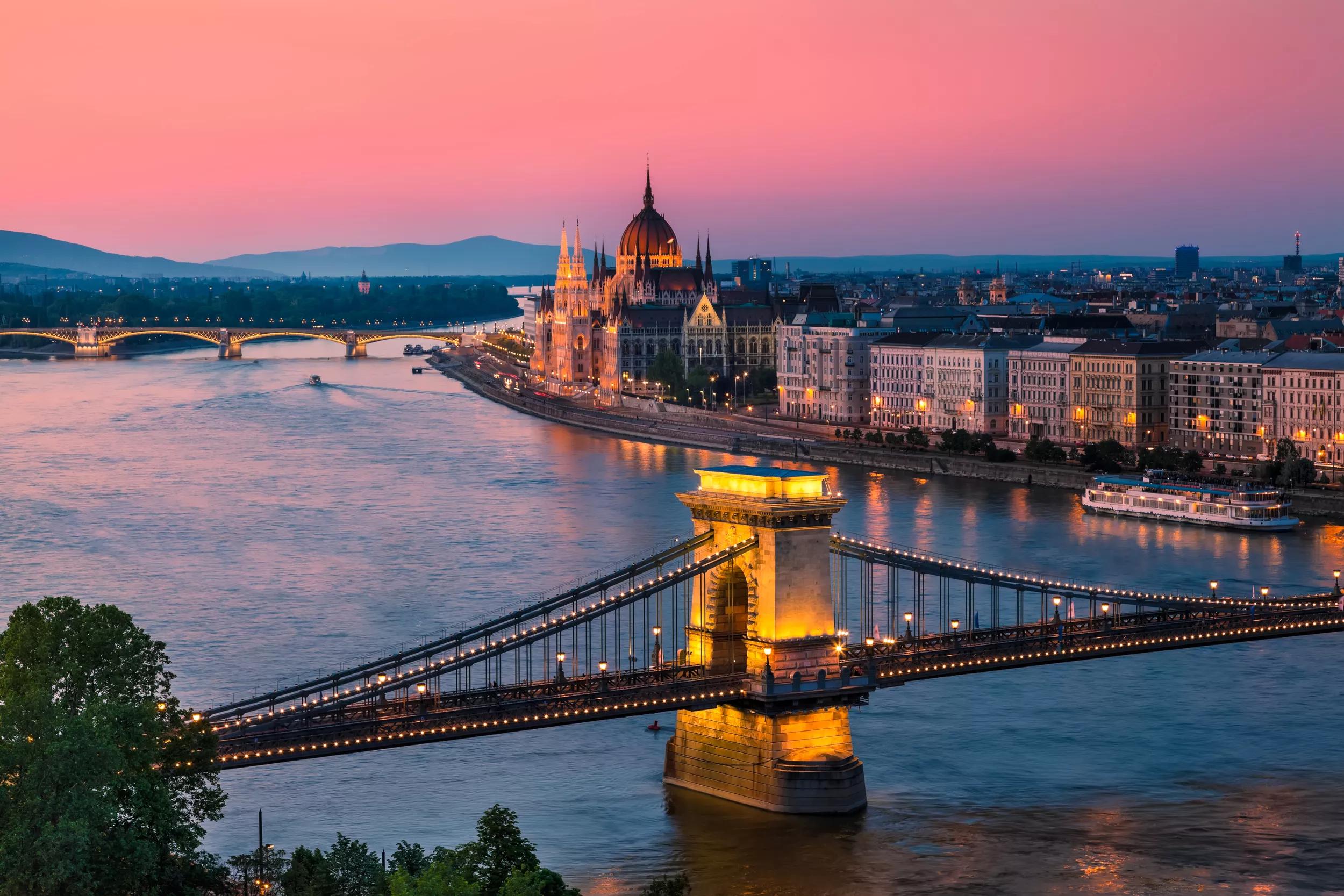 Budapest, Chain Bridge and the Parliament