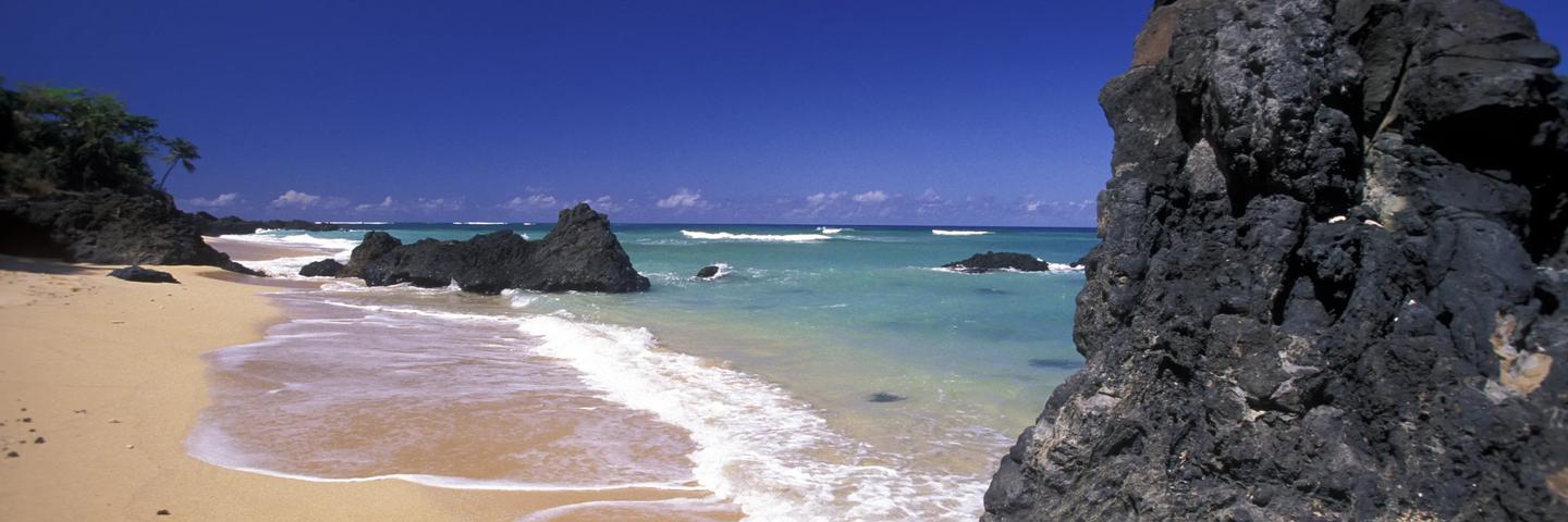 the beach of the village Moya on the Island of Anjouan on the Comoros Ilands in the Indian Ocean in Africa.