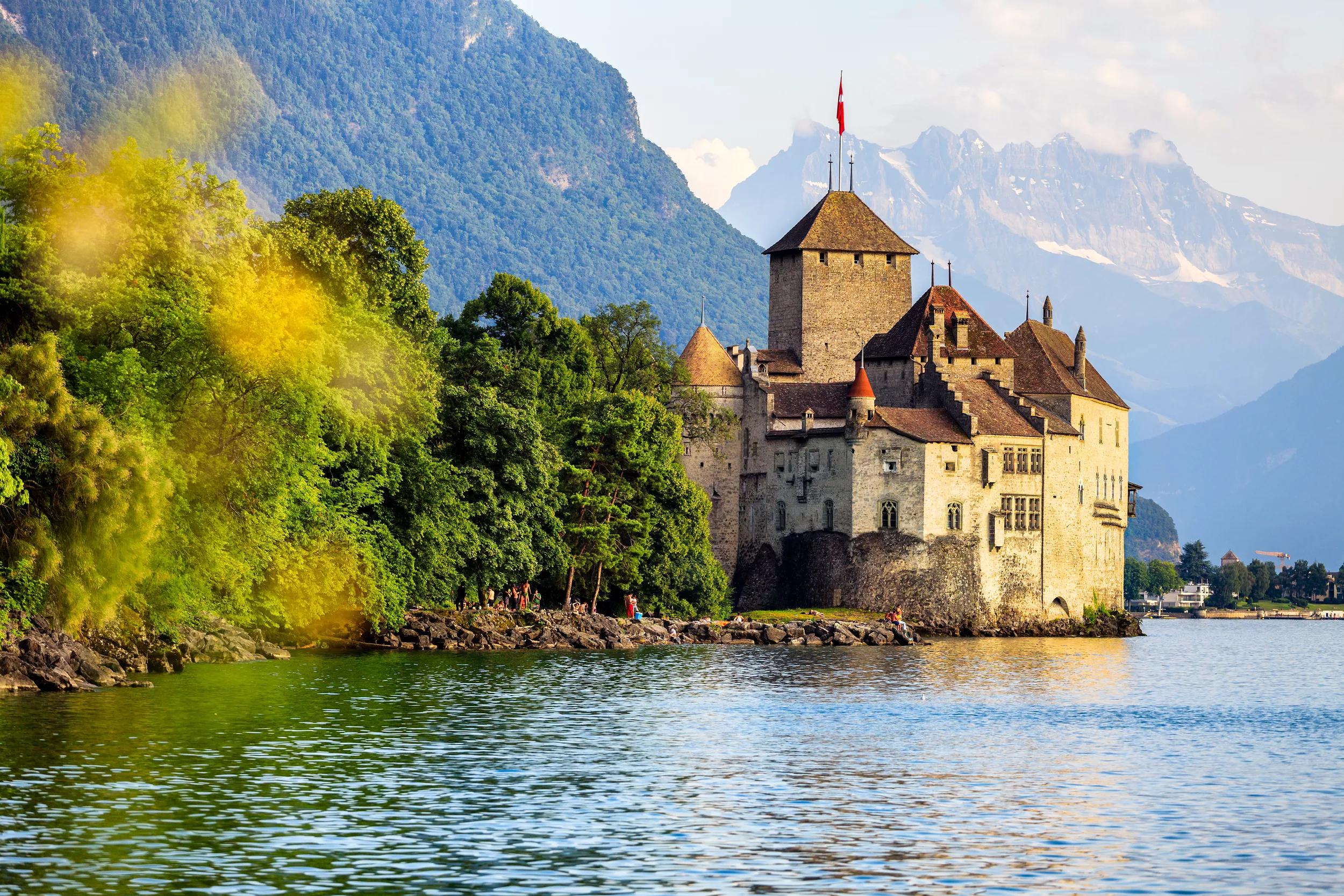 Chillon Castle at Geneva lake