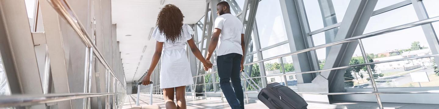 Passengers walking in the airport