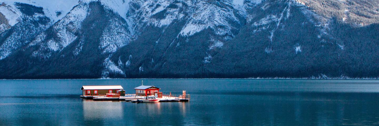 boat on the lake Banff Alberta Canada