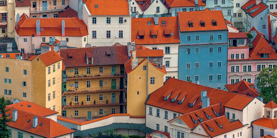 Air France Prague Houses and Rooftops
