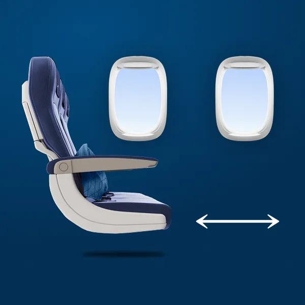 Siège avec plus d'espace pour les jambes