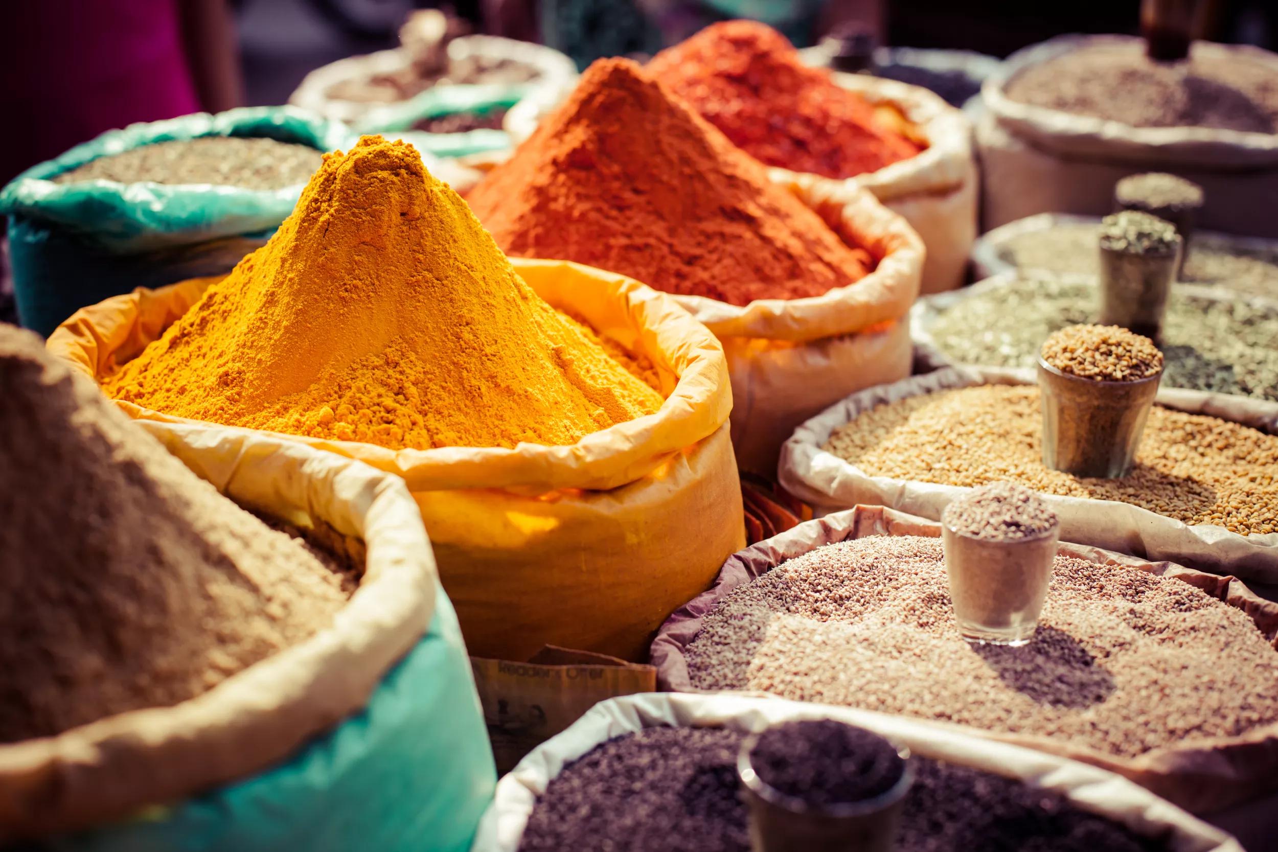 Indian colored spices