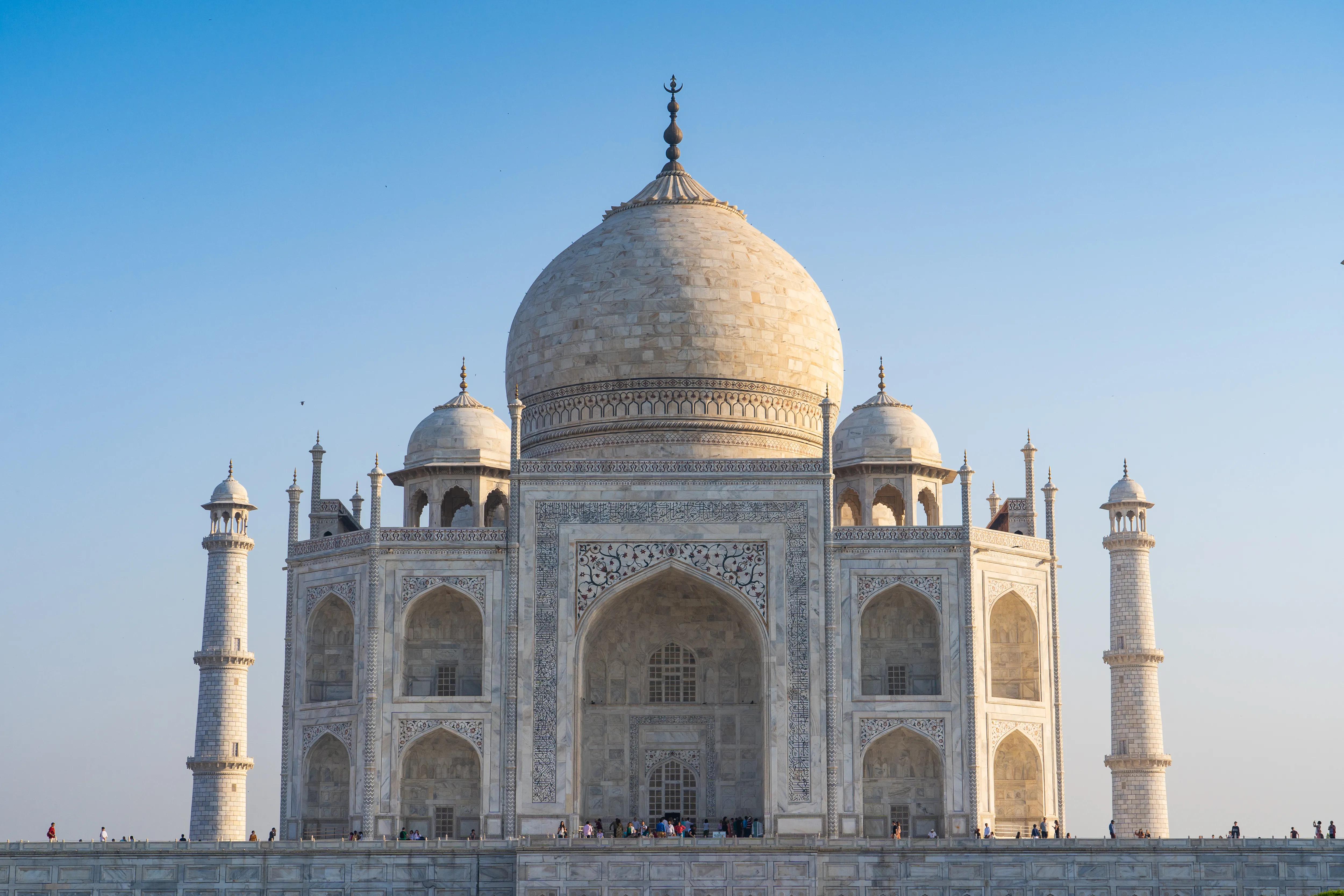 Taj Mahal , the symbol of love, on the south bank of the Yamuna river