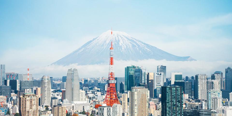Mont Fuji and Tokyo skyline