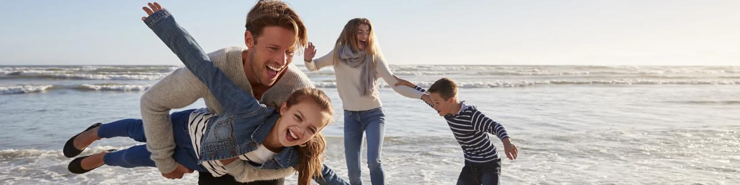 family at beach