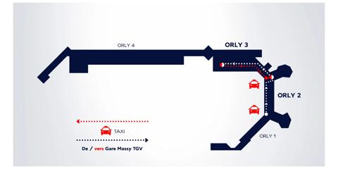 Plan de correspondance avion + train à Orly